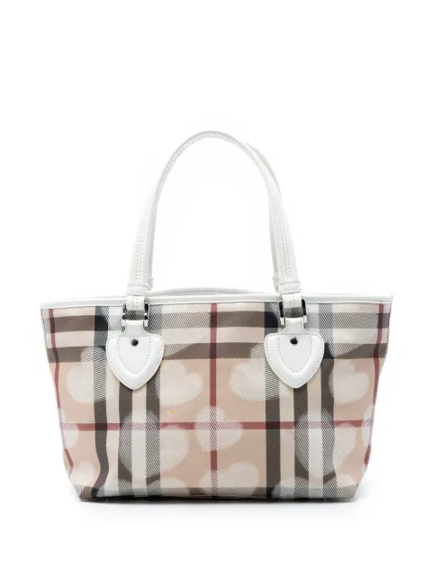 Burberry Pre-Owned 2000-2017 House Check Coated Canvas Hearts tote bag Neutrals GUADT63Y8AB1QPTH