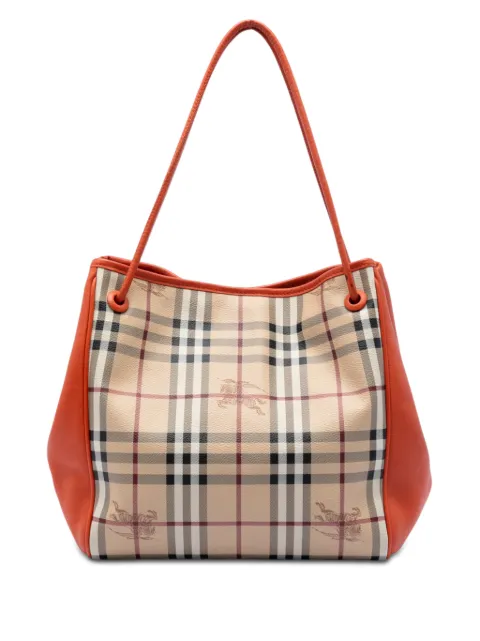 Burberry Pre-Owned 2021-2026 Small Leather Trimmed Haymarket Check Coated Canvas Canterbury tote bag Neutrals EHXEBMAJY45LBCV0