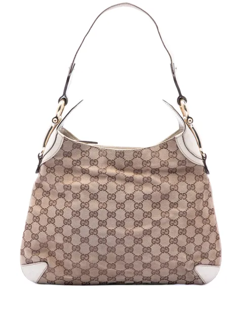 Gucci Pre-Owned 2000-2015 GG Canvas Horsebit Creole hobo bag Neutrals IJP6OXB7E6FH13YZ