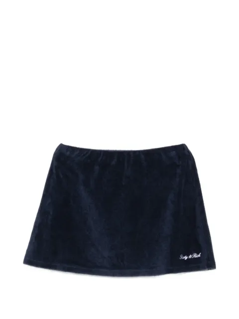 Sporty & Rich terry-cloth logo-embroidered mini skirt Blue SK007710326BL