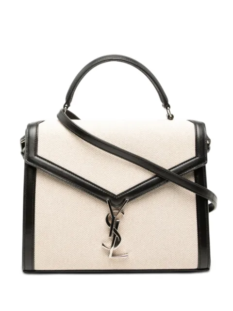 Saint Laurent Pre-Owned 2019 Medium Canvas Cassandra Top Handle Bag satchel Neutrals SFB9480EGTBWX1RS