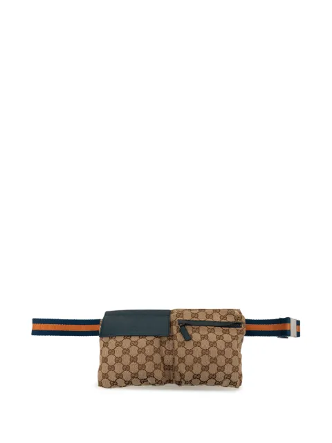 Gucci Pre-Owned 2000-2015 GG Canvas Web Double Pocket belt bag Neutrals UIRDXZJ7IN17HYWF