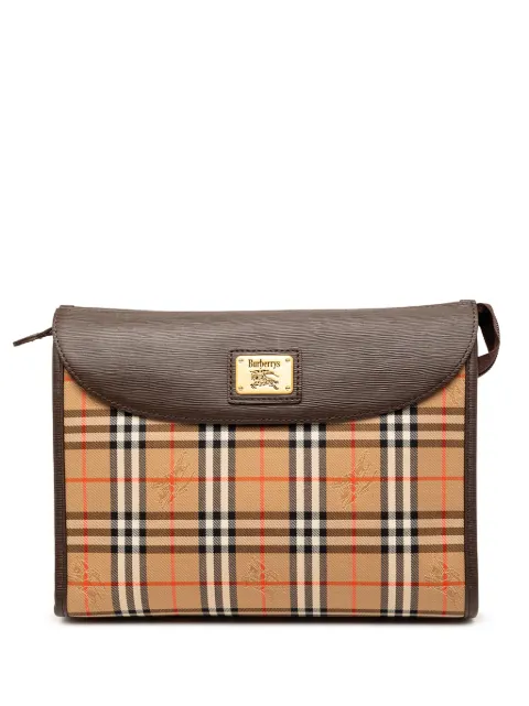 Burberry Pre-Owned 20th Century Haymarket Check Canvas clutch bag Neutrals U6WWCYGEX0KXG92F