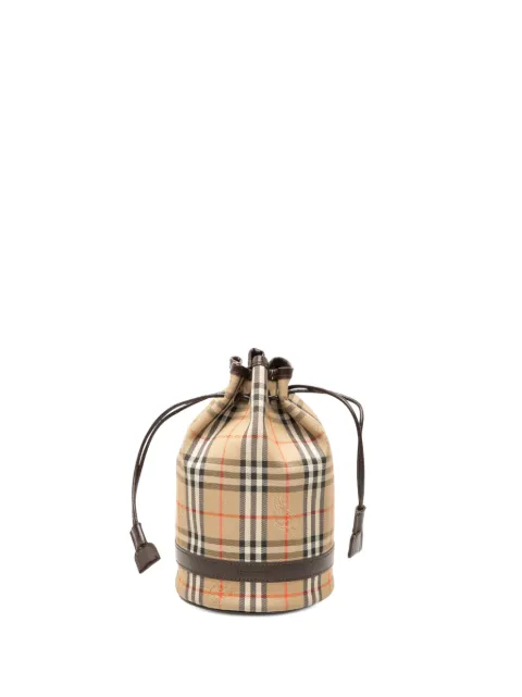 Burberry Pre-Owned 20th Century Haymarket Check Canvas Drawstring pouch Neutrals NK08ZKTCGGR2EGEF