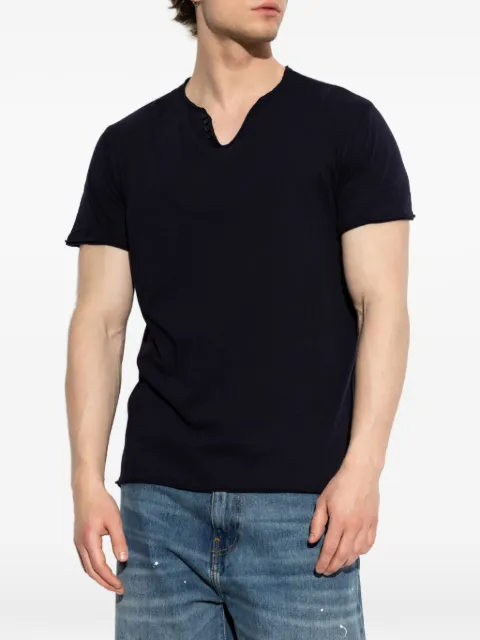 Zadig&Voltaire Monastir button-detail T-shirt Blue JMTN01671