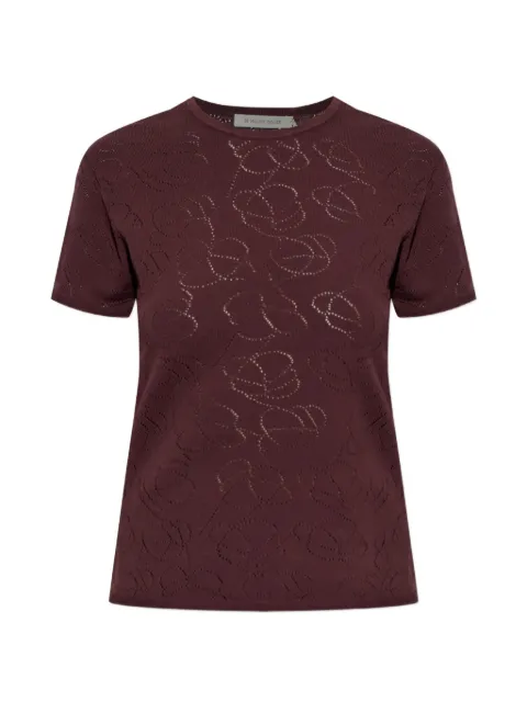 By Malene Birger Brit pointelle-knit T-shirt Red 1040330