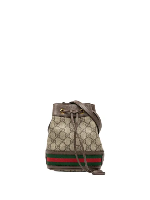 Gucci Pre-Owned 2016-2026 Mini GG Supreme Web Ophidia bucket bag Neutrals 7RIRNE7LSQ0KY72X