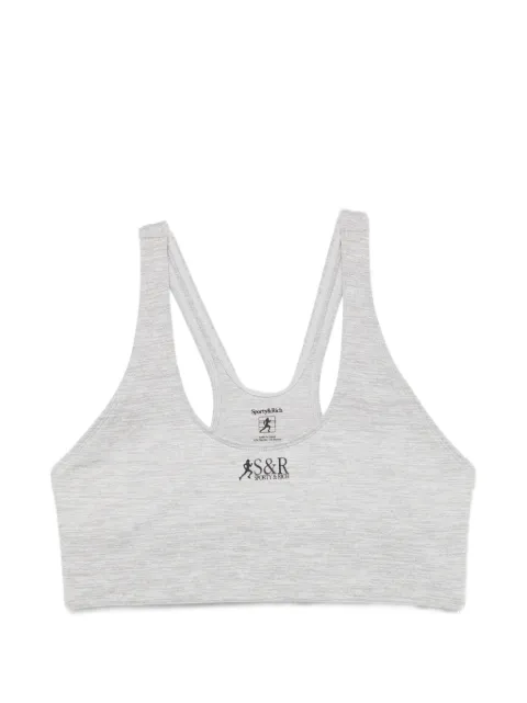 Sporty & Rich logo-print racerback sports bra Grey TO00377139GY033