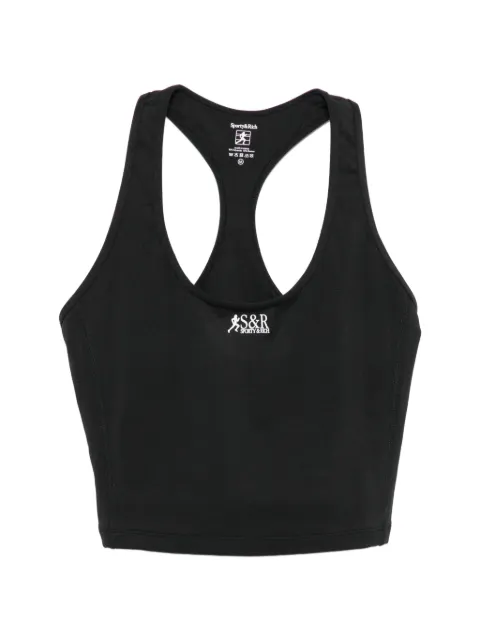 Sporty & Rich logo-print racerback sports bra Black TO02377139BA014
