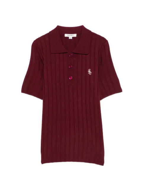 Sporty & Rich SRC ribbed-knit polo shirt Red WS06975326RE023