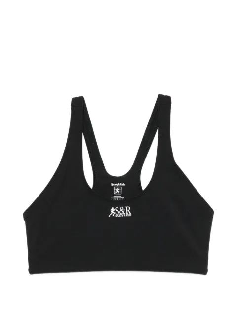 Sporty & Rich logo-print racerback sports bra Black TO00377139BA013