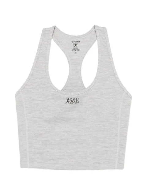Sporty & Rich logo-print racerback sports bra Grey TO02377139GY033