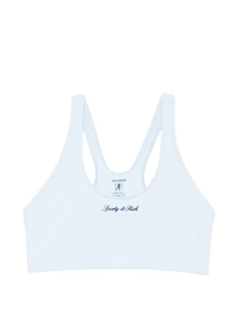 Sporty & Rich logo-detail racerback sports bra Blue TO00375326BL903