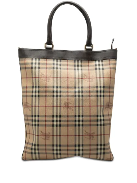 Burberry Pre-Owned 2000-2017 Haymarket Check Coated Canvas Tote satchel Neutrals 167LCIPOIC0GIZLW