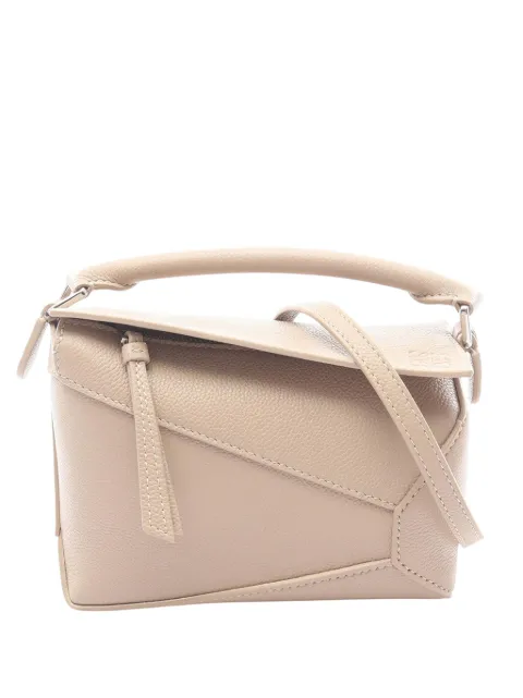 Loewe Pre-Owned 2010-2026 Mini Calfskin Puzzle Edge satchel Neutrals A4229OFX03FGPFIX