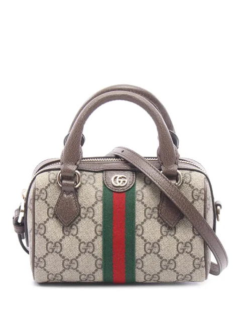 Gucci Pre-Owned 2016-2026 Mini GG Supreme Ophidia boston bag Neutrals 44TQLYXOSZWOLTYR
