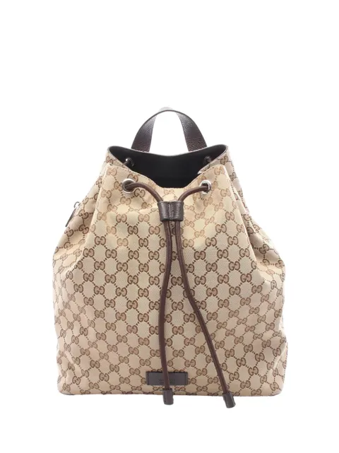 Gucci Pre-Owned 2000-2015 GG Canvas Drawstring backpack Neutrals RR02RN1HVNM8O6UO