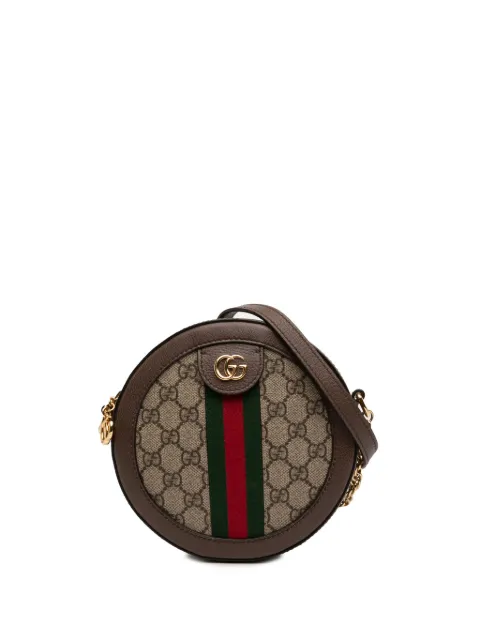 Gucci Pre-Owned 2016-2026 Mini GG Supreme Web Ophidia Round crossbody bag Neutrals 5QFDLD5ZS906M387