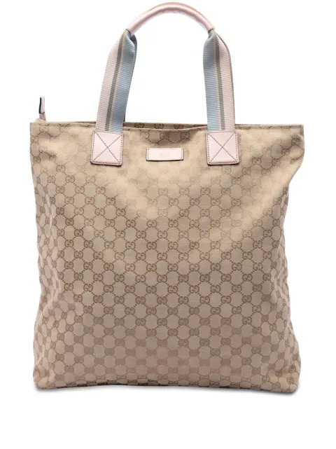 Gucci Pre-Owned 2016-2026 GG Canvas Web Vertical tote bag Neutrals 9N5U7PUVKJMK7A0K