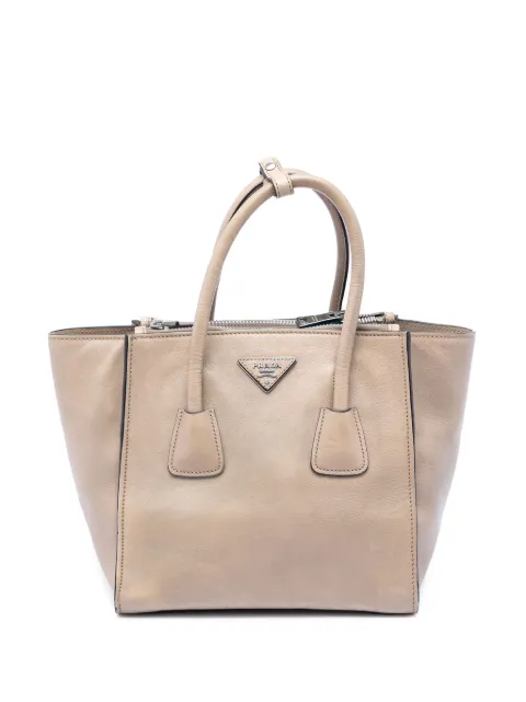 Prada Pre-Owned 2010-2026 Small Glace Calf Twin Pocket satchel Neutrals 13IP0OF7M31YBJQP