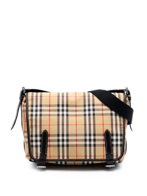 Burberry Pre-Owned 2000-2017 House Check Canvas Messenger Bag crossbody bag Neutrals QSIP1KC6P3R34RJ9