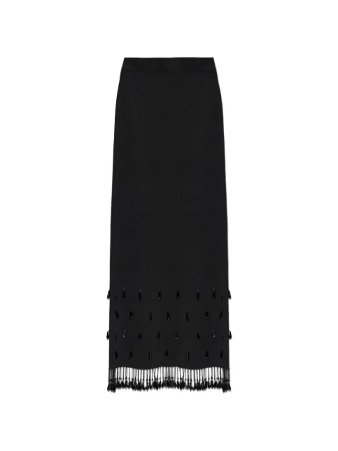 By Malene Birger Estilla beaded fringe maxi skirt Black 1040990