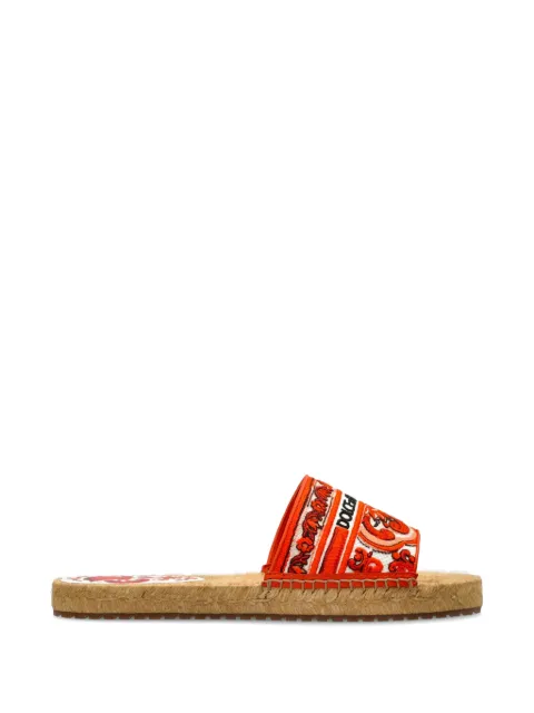 Dolce & Gabbana Maiolica-pattern flat espadrilles Orange CE0148AV804