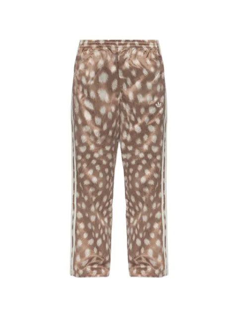 adidas animal-print three-stripes track pants Brown KT2144