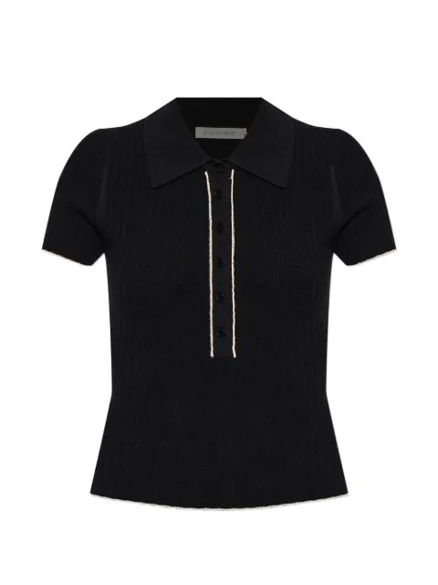 By Malene Birger Benita ribbed-knit polo shirt Black 1040120