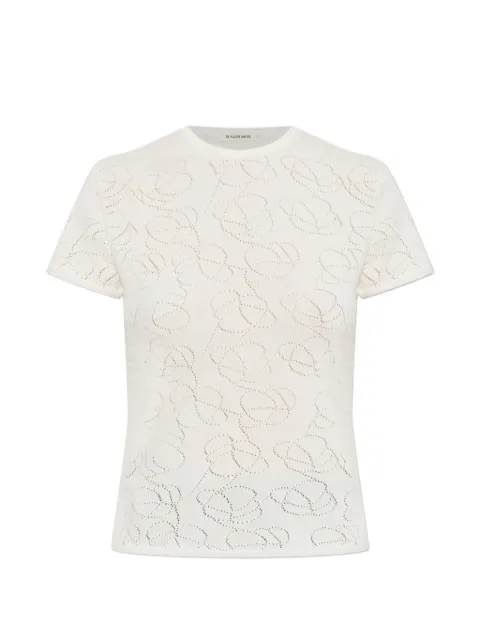 By Malene Birger Brit pointelle-knit T-shirt Neutrals 1040330