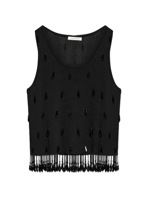 By Malene Birger Hysa bead-embellished fringe top Black 1043060