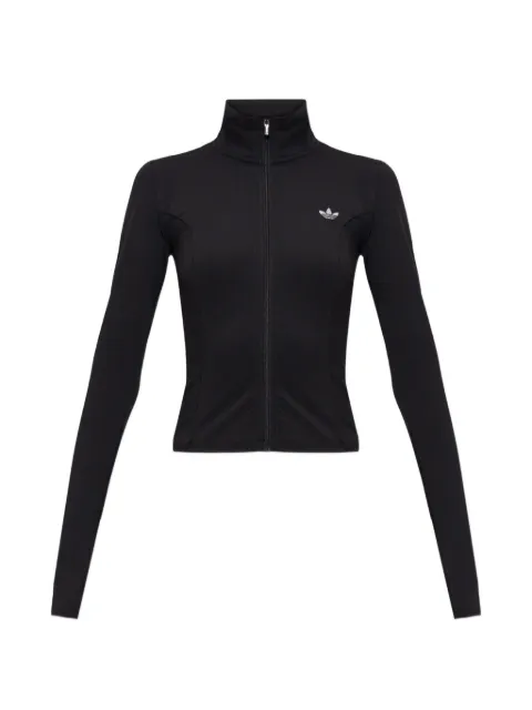 adidas logo-print zip-up top Black KV9162