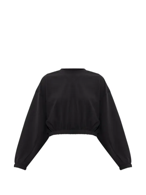 adidas logo-embroidered cropped sweatshirt Black KY92540