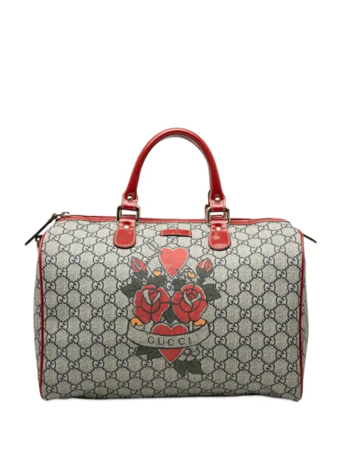 Gucci Pre-Owned 2016-2026 Medium GG Supreme Joy Tattoo Heart boston bag Neutrals GW0MYC1OXNWSK7JK