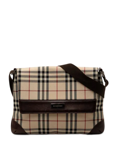 Burberry Pre-Owned 2000-2017 House Check Canvas Flap crossbody bag Neutrals 8XKQXUAMMLXA238B