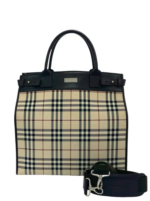 Burberry Pre-Owned 2000-2017 House Check Canvas Tote satchel Neutrals AXUZH76QRT278KXF