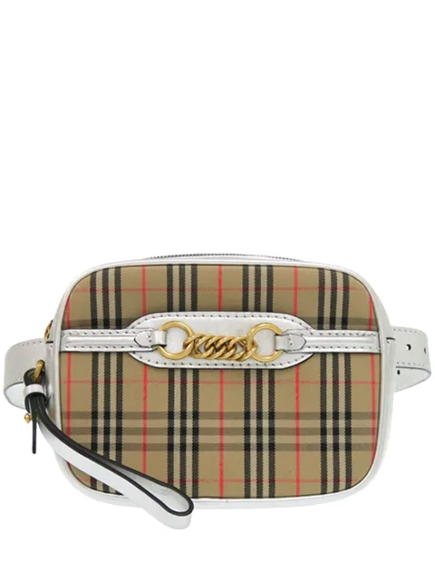 Burberry Pre-Owned 2000-2017 Haymarket Check Canvas 1983 Link belt bag Neutrals ZB9MEEN5F5IWOP2J
