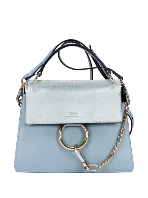 Chloé Pre-Owned Faye ring-detail shoulder bag Blue 0120566523