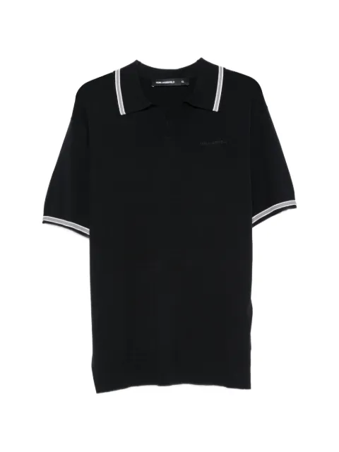 Karl Lagerfeld tipped-collar short-sleeve polo shirt Blue 655009561302