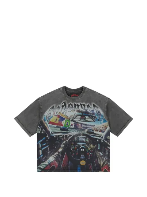 GODSPEED graphic-print washed T-shirt Grey GS208