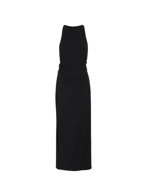 Another Tomorrow ruched-waist sleeveless midi dress Black A224CT073TC