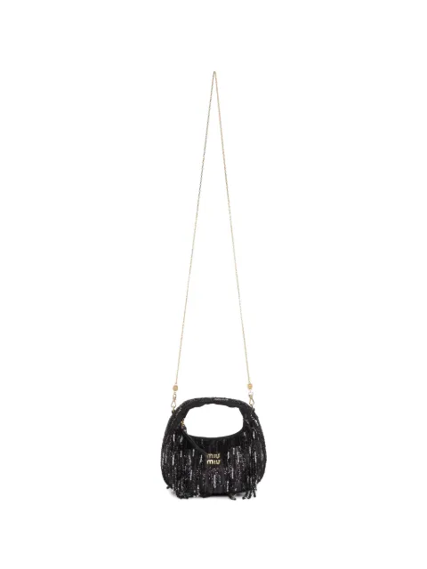 Miu Miu mini Wander sequin-embellished tote bag Black 5BP078VWONNERO