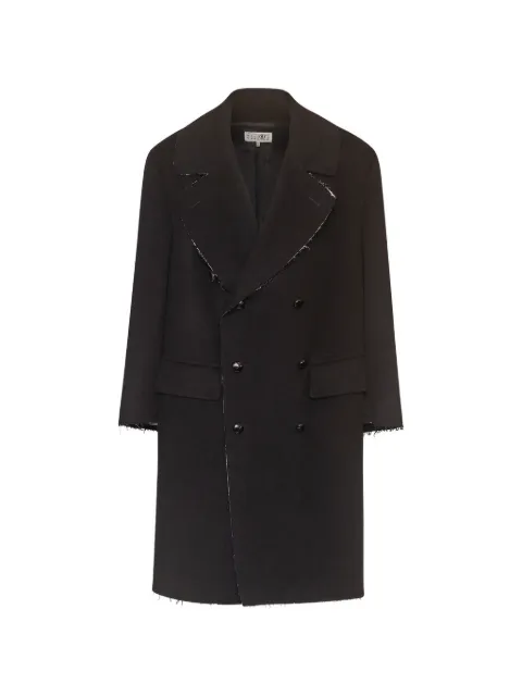 MM6 Maison Margiela raw-edge wool coat Black S52AA0209M36035