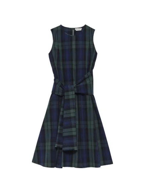 JW Anderson check-pattern tie-waist midi dress Blue DR0535PG2002