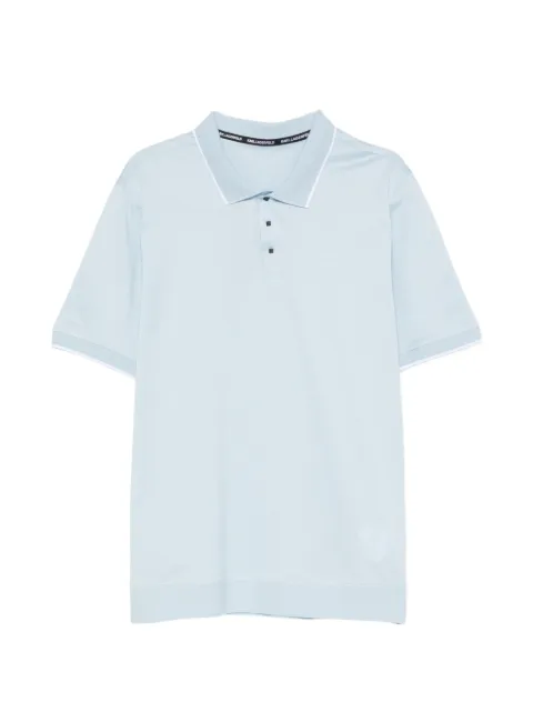 Karl Lagerfeld logo-print tipped-collar polo shirt Blue 745080561200