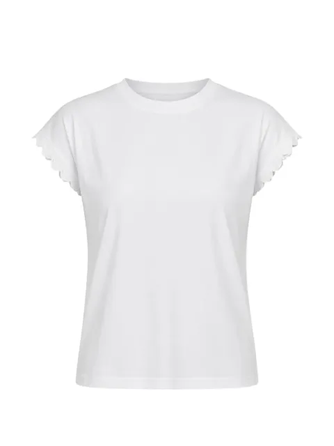 FRAME crochet-trim T-shirt White WE26JTE005