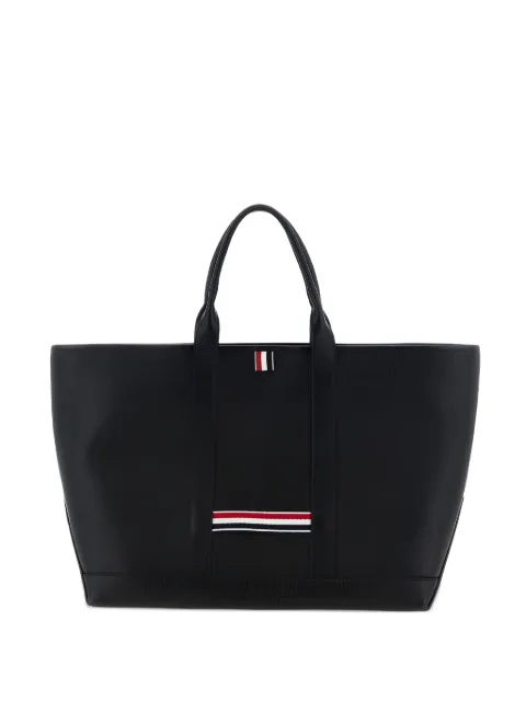 Thom Browne tricolour-grosgrain leather tote bag Black UAG186AD00198001