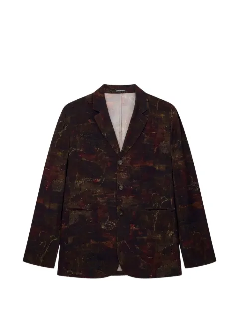 Emporio Armani abstract-print single-breasted jacket Brown EM005606TE21470P6013