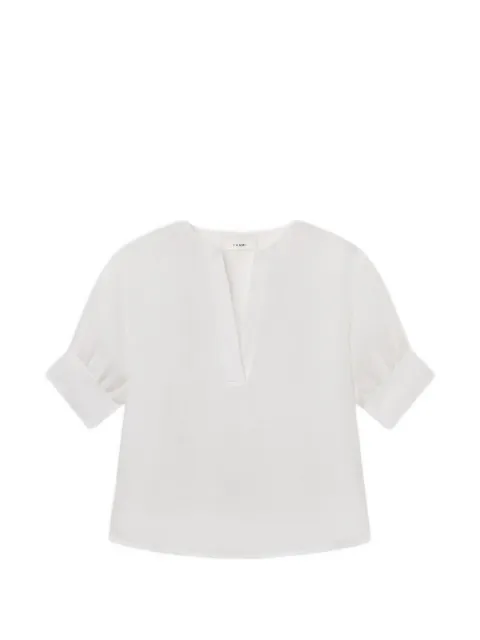 FRAME linen V-neck top White WE26WBL028