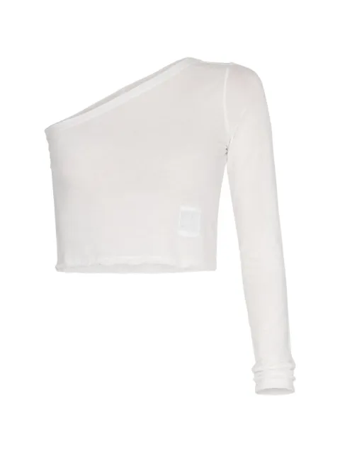 Rick Owens DRKSHDW Ziggy T one-shoulder cropped top White DS01F4214BH